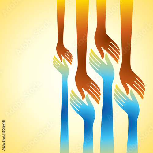 Vector: group of hands shaking group of hands shaking