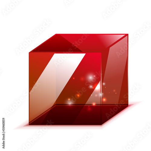 Vector: Vector 3d glass cube isolated on white Vector 3d glass cube isolated on white