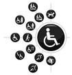 Disability related icon set