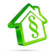 3D House Icon Paragraph White/Green