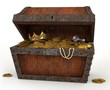 Pirates Chest Full of Loot on a White Background