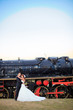 happy wedding bride and groom