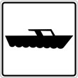 Schild weiß - Motorboot