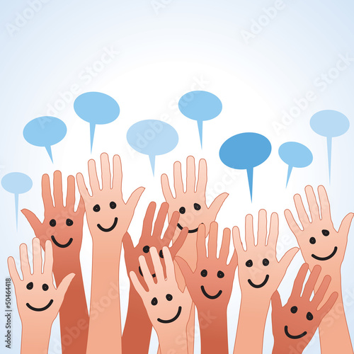 Vector: funny colored fingers with speech bubble funny colored fingers with speech bubble