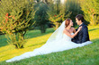 Photo: beautiful bride with a handsome groom happy together beautiful bride with a handsome groom happy together