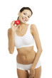 Happy Fit female with red heart shaped toy