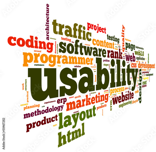 Illustration: Usability concept in tag cloud Usability concept in tag cloud