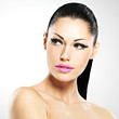 Face of the beautiful woman with fashion makeup