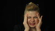 Unhappy business woman with headache