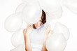 Bride in white balloons