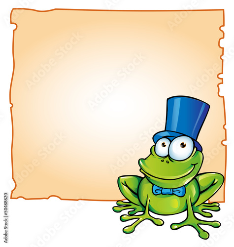 Vector: party frog with background party frog with background