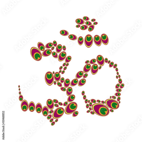 Illustration: Aum with colourful elements Aum with colourful elements