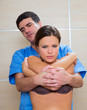  Osteopathy dorsal spine manipulation with lift off technic