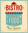 Vintage Bistro Poster. Vector illustration.
