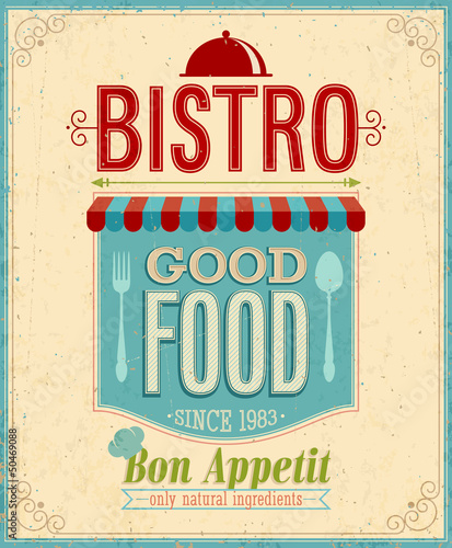 Vector: Vintage Bistro Poster. Vector illustration. Vintage Bistro Poster. Vector illustration.