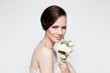 Lovely bride with flowers