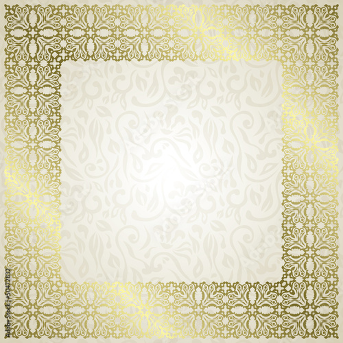 Vector: Vintage seamless floral background with frame Vintage seamless floral background with frame