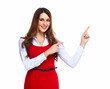 Business woman presenting a copyspace.