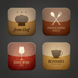 Food and drink application icons, restaurant theme
