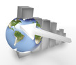 Business 3D success with modern colors