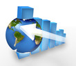 Illustration: Business 3D success with modern colors Business 3D success with modern colors