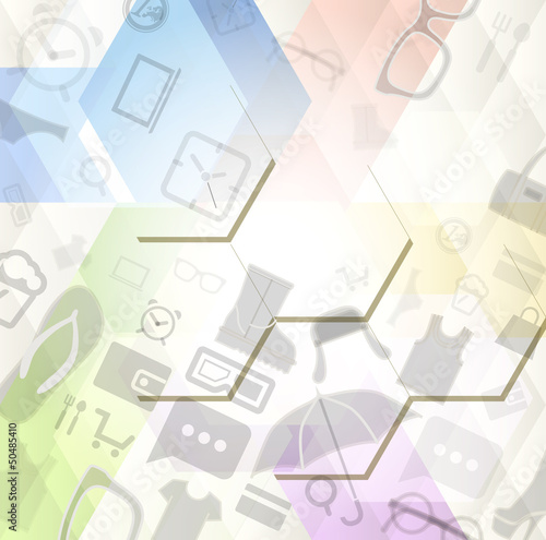 Vector: Abstract background with shopping icons Abstract background with shopping icons