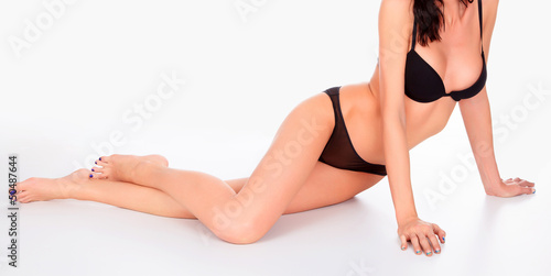 Photo: woman on white floor woman on white floor