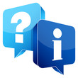 Speech Bubbles Question Light Blue & Information Blue