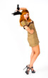 beautiful woman in military uniform