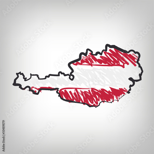 Vector: Österreich Karte Zeichnung Österreich Karte Zeichnung