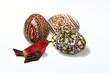 Easter eggs and bird wooden