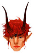 Vector: Mythological demon head. Mythological demon head.