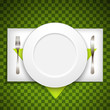 restaurant menu design with plate and silverware