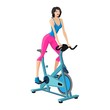 female athletes engaged in spinning