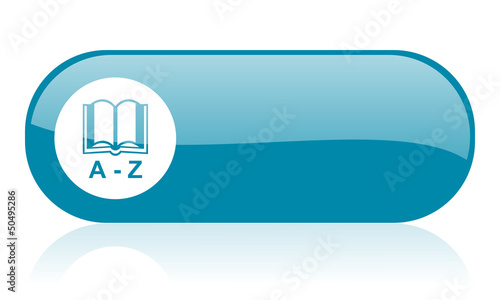 Illustration: dictionary blue web glossy icon dictionary blue web glossy icon