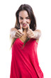 Young woman with thumbs up