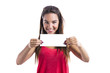Photo: Holding a white billboard Holding a white billboard