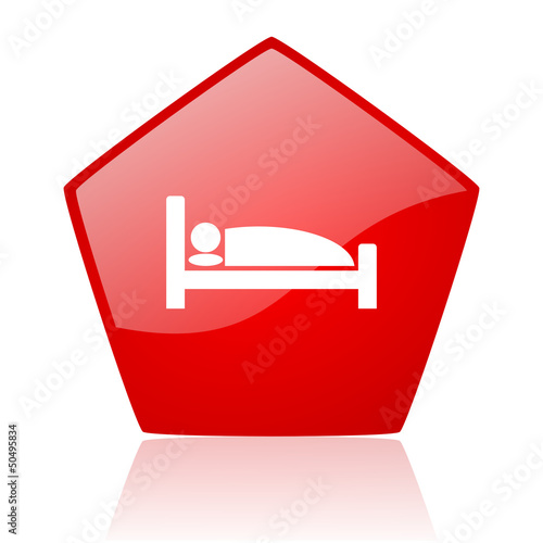 Illustration: hotel red web glossy icon hotel red web glossy icon