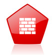 firewall red web glossy icon