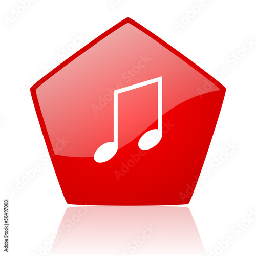 Illustration: music red web glossy icon music red web glossy icon