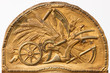 Foto: Bäuliches Motiv in Messingblech/ Uhrendetail Bäuliches Motiv in Messingblech/ Uhrendetail