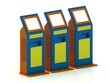 Illustration: Three orange terminal payment for services Three orange terminal payment for services