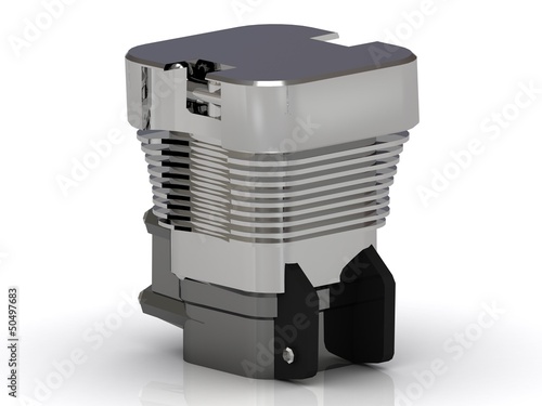 Illustration: One cylinder of motorcycle chrome One cylinder of motorcycle chrome