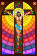 Stained Glass Painting of Crucifixion
