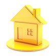 3D House Gold Icon