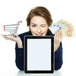 Business woman shopping on the internet with tablet pc