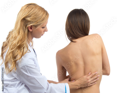 Photo: Doctor research patient spine scoliosis deformity Doctor research patient spine scoliosis deformity