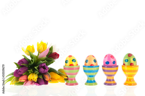 Photo: Painted easter eggs with flowers Painted easter eggs with flowers