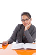 Asian professor at her desk