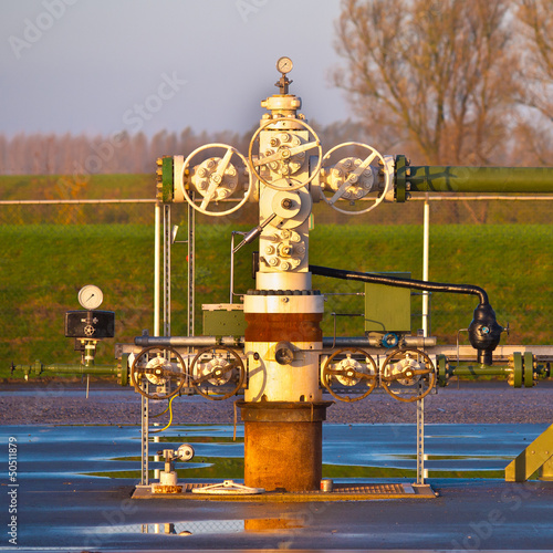 Photo: Natural gas production wellhead Natural gas production wellhead